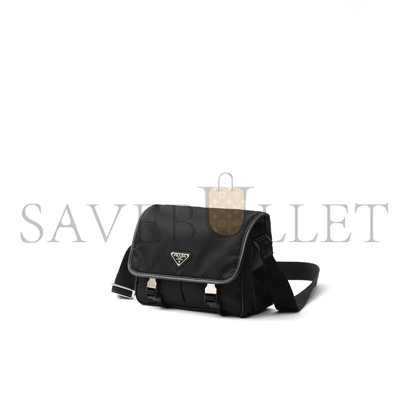 Pra*a re-nylon and saffiano leather shoulder bag 2vd769 (26*19*10cm)